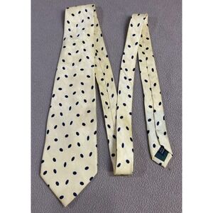 BROOKCRAFT Silk Polka Dot Men's Necktie Yellow Blue
